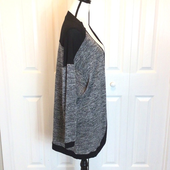 Apt.9 Womens Gray & Black Open Front Cardigan Sweater Size 1X - Picture 3 of 7